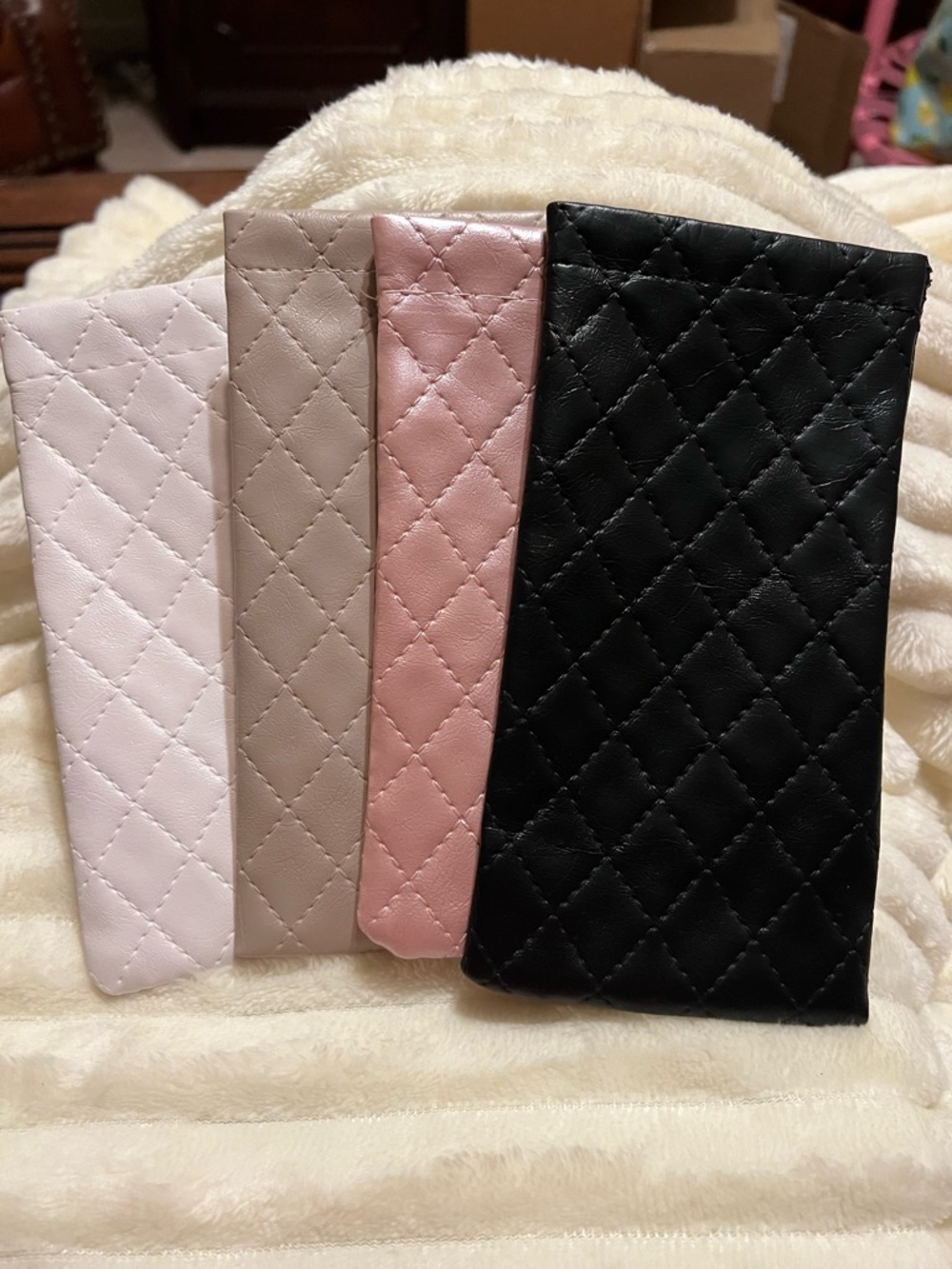Quilted Faux Leather Eyeglass/Sunglass Cases - Pick ONE of 4 colors
